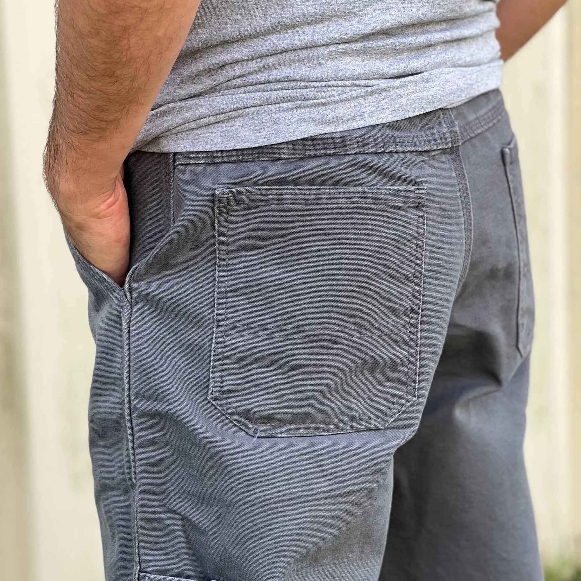 12 oz Duck Canvas Carpenter Short - Gravel All American Clothing Co.