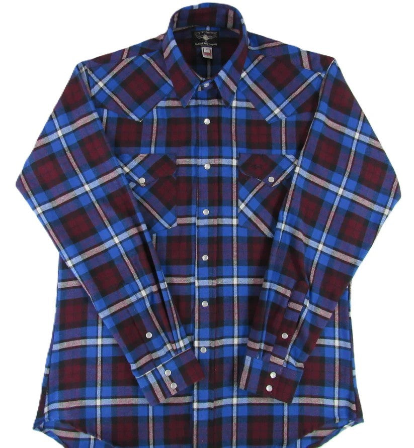 Men&#39;s Flannel Western Shirt - The Jewel Plaid