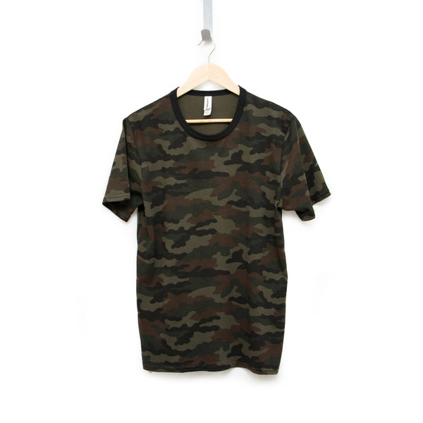 Men Cotton T-Shirt Army Military Camo Print SG-100 - Camo Green