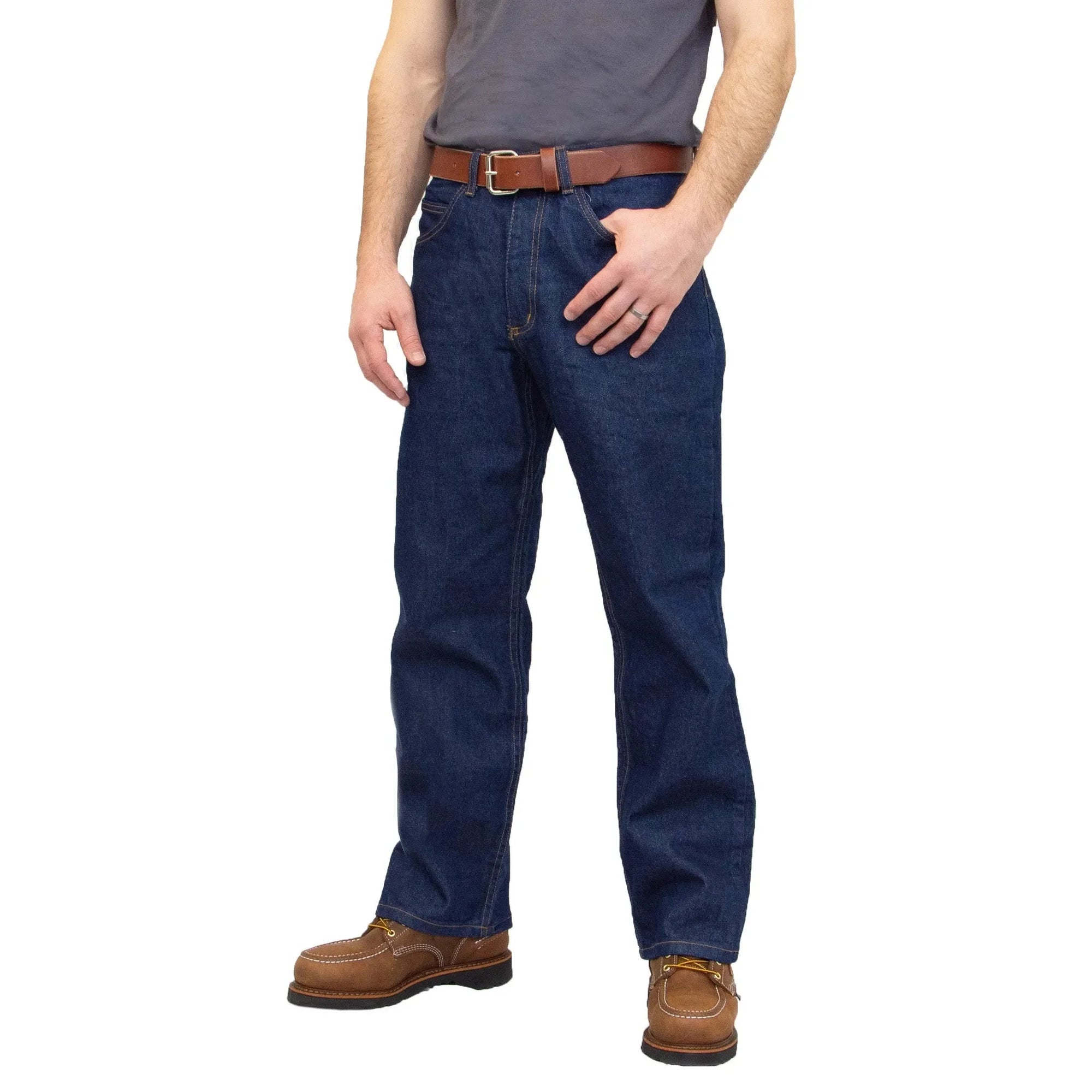 AA701D - Men's Boot Cut Jean with Gusset - Dark Stonewash - Big Sizes All American Clothing Co.