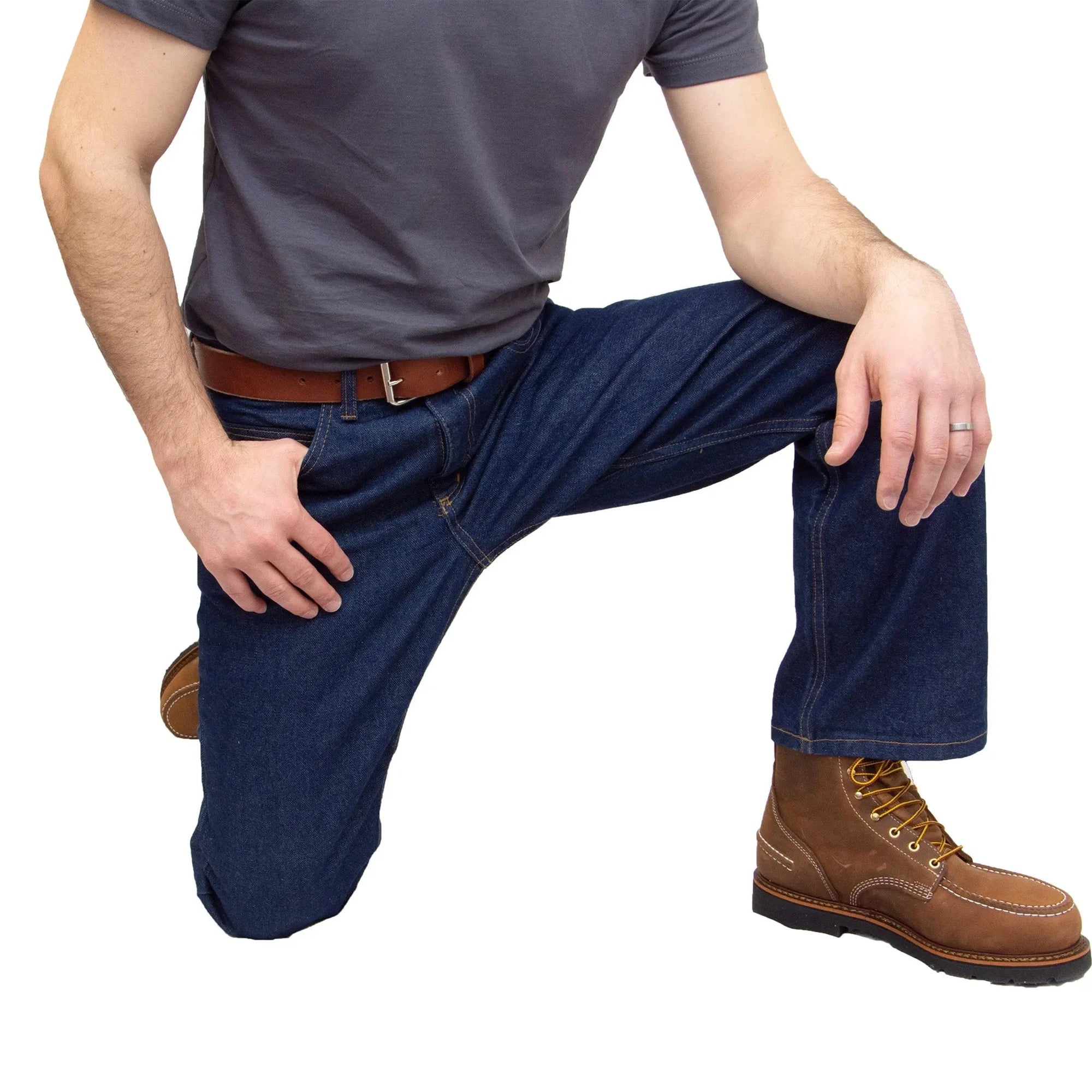 AA701D - Men's Boot Cut Jean with Gusset - Dark Stonewash - Big Sizes All American Clothing Co.