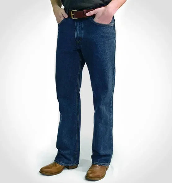 AA701D - Men's Boot Cut Jean with Gusset - Dark Stonewash - Big Sizes All American Clothing Co.