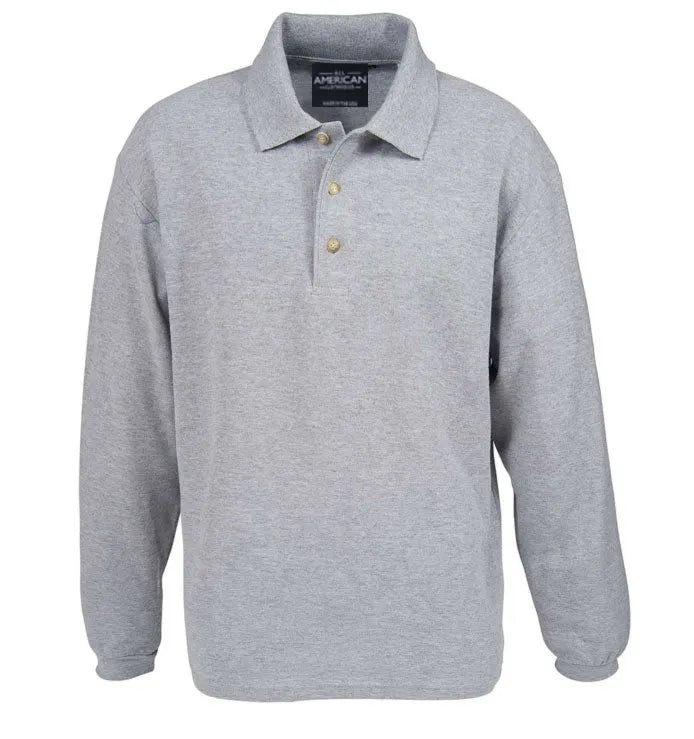 All American Clothing Co. - Long Sleeve Pique Cotton Polo Akwa