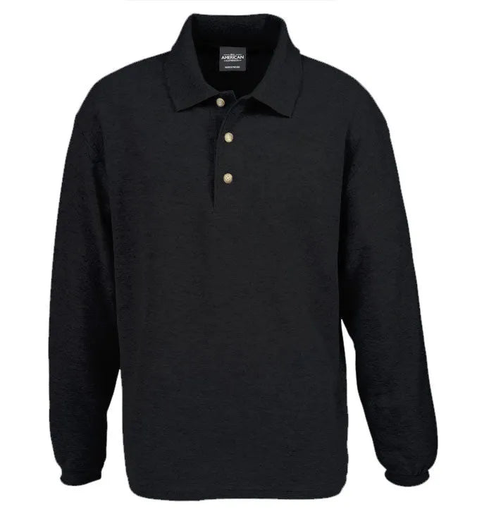 All American Clothing Co. - Long Sleeve Pique Cotton Polo Akwa