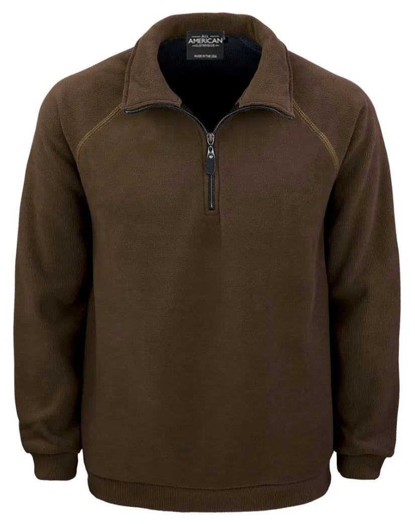 All American Clothing Co. - Men's 1/4 Zip Fleece Corduroy Pullover Akwa