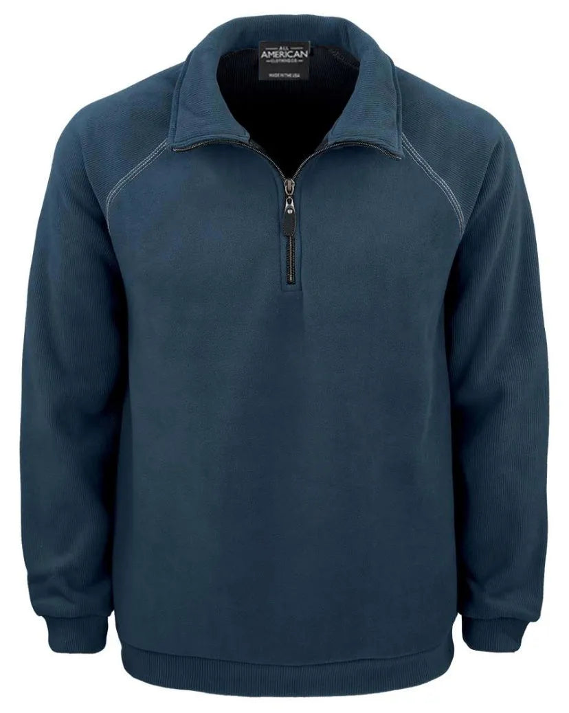 All American Clothing Co. - Men's 1/4 Zip Fleece Corduroy Pullover Akwa