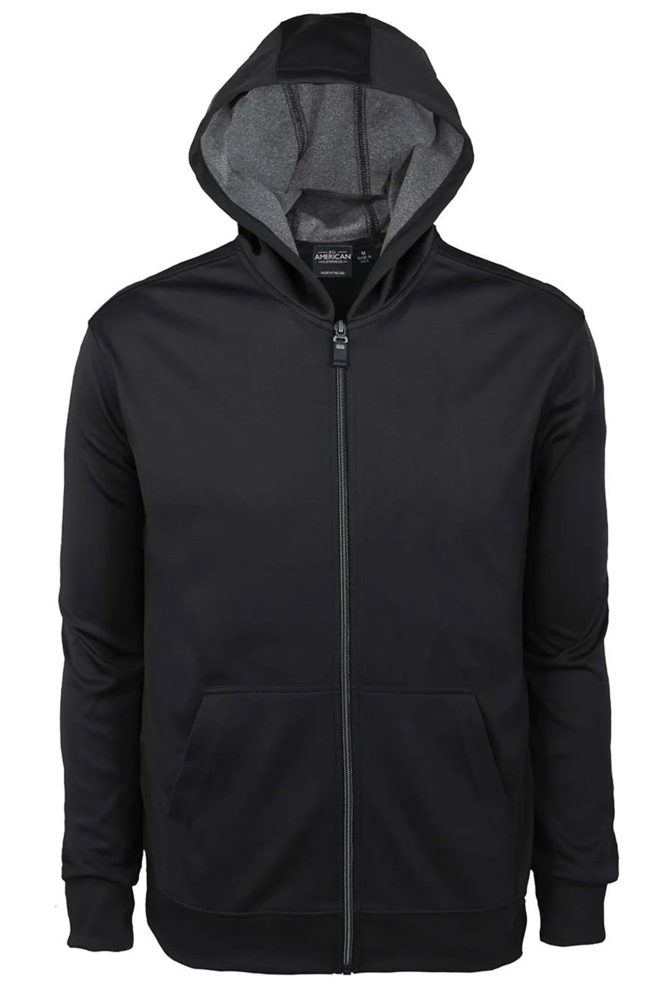 All American Clothing Co. - Men's Bonded Interlock Full Zip Hooded Jacket Akwa