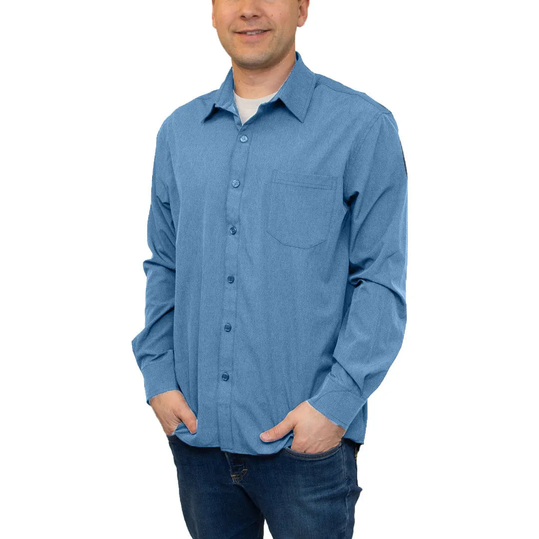 All American Clothing Co. - Men&#39;s Long Sleeve Dress Shirt with Pocket Akwa