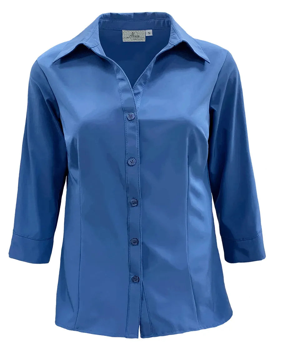 All American Clothing Co. - Women's 3/4 Sleeve Dress Shirt Akwa