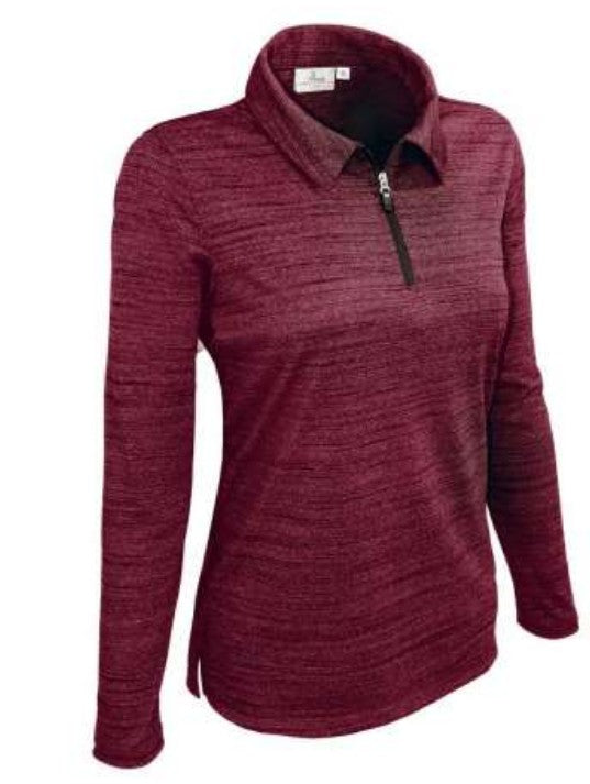 All American Clothing Co. - Women's Long Sleeve 1/4 Zip Polo Tiger Akwa