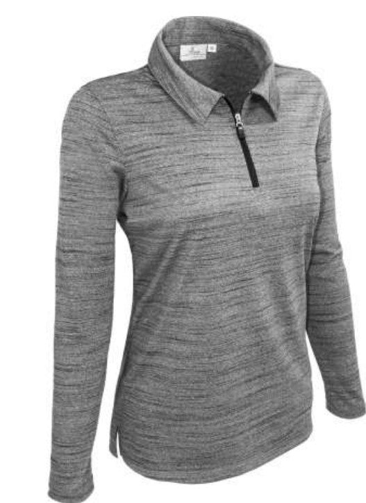 All American Clothing Co. - Women's Long Sleeve 1/4 Zip Polo Tiger Akwa