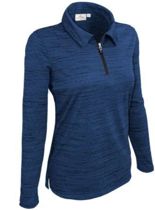 All American Clothing Co. - Women's Long Sleeve 1/4 Zip Polo Tiger Akwa