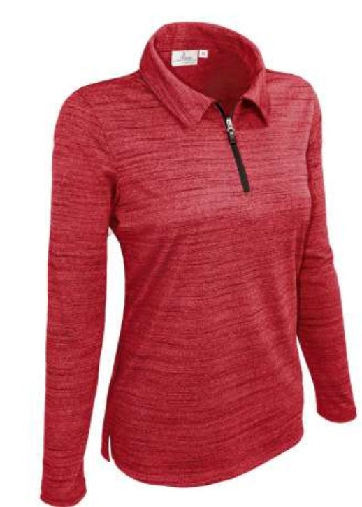 All American Clothing Co. - Women's Long Sleeve 1/4 Zip Polo Tiger Akwa