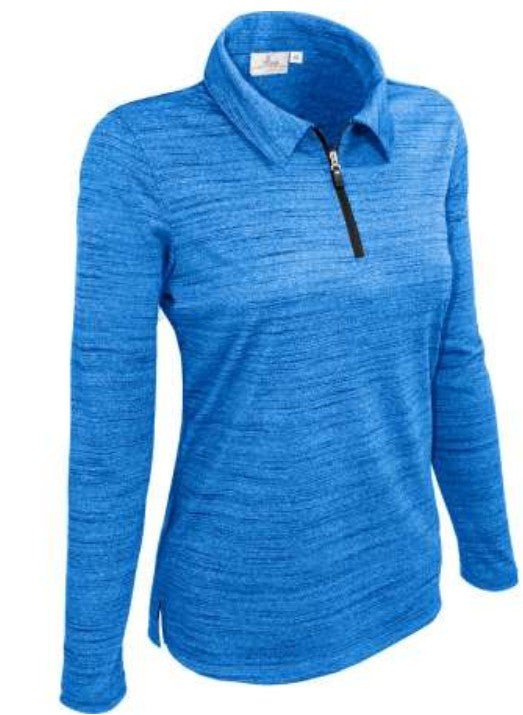 All American Clothing Co. - Women's Long Sleeve 1/4 Zip Polo Tiger Akwa