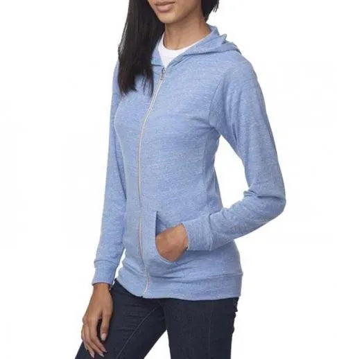 Womens light blue zip up online hoodie