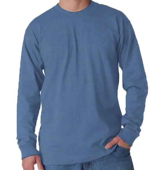 Long Sleeve Heavyweight 100% Cotton T-Shirt - Made in USA Bayside