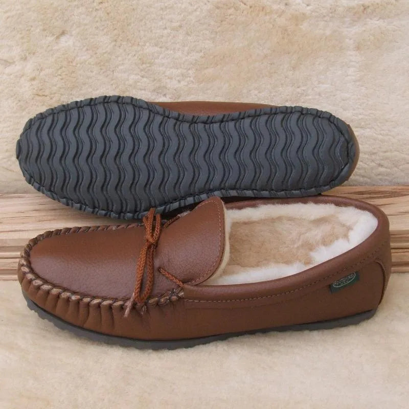 Men's Cushion-Flex Sole Sheepskin Slippers Footskins