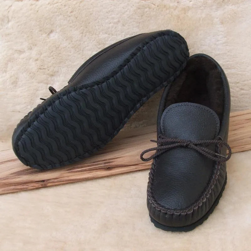 Men's Cushion-Flex Sole Sheepskin Slippers Footskins