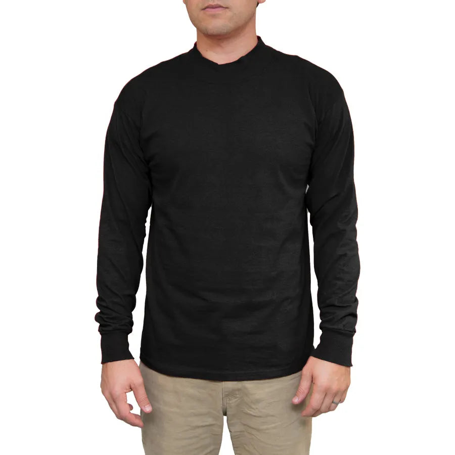 Men&#39;s Long Sleeve Cotton Mock Turtleneck Lifewear Inc