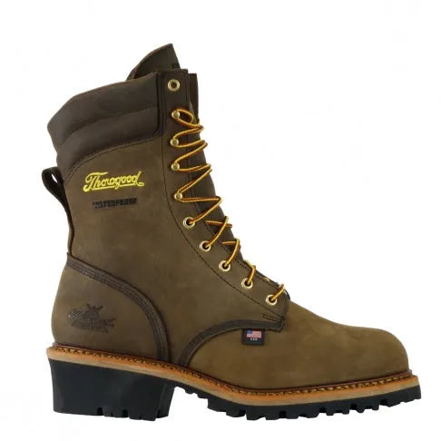 Thorogood 9" Steel Toe Waterproof Logger Work Boot Thorogood