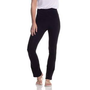 Shop Black Solid Cotton Lycra Pants For Women